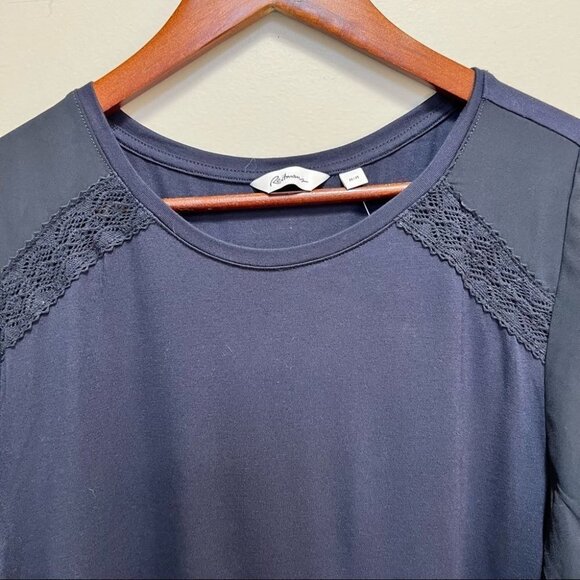 Reitman’s Flutter Sleeve  Mix Media Top Size M - Picture 8 of 10